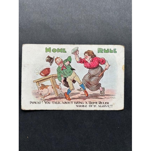 102 - Postcards - Home Rule McGill Cartoon of a Woman attacking a Man. (1) (S)