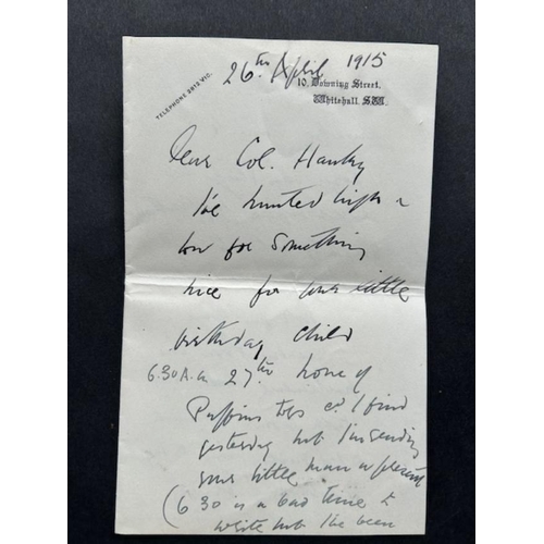 90 - Autographs - 26/4/1915 letter from 10 Downing St, signed Margaret Asquith. Letter refers to 