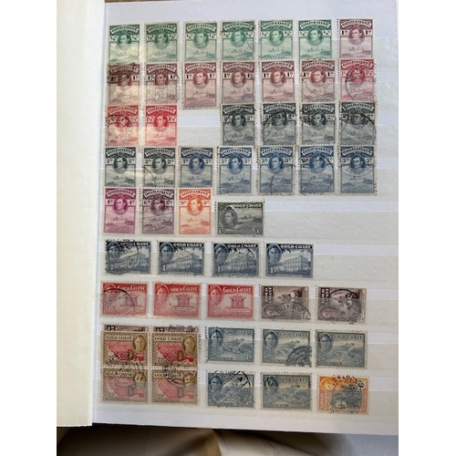 35 - Collections & Mixed Lots - British Commonwealth in grey box of album leaves & stock-cards. Good Leew... 