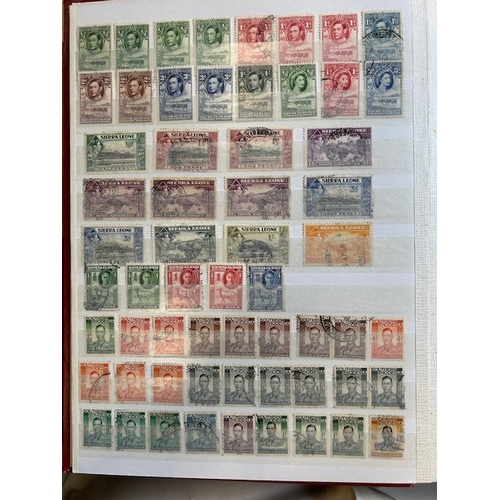 35 - Collections & Mixed Lots - British Commonwealth in grey box of album leaves & stock-cards. Good Leew... 