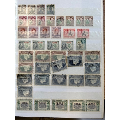 35 - Collections & Mixed Lots - British Commonwealth in grey box of album leaves & stock-cards. Good Leew... 