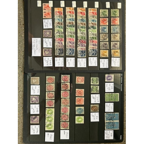 217 - Denmark 1875-1930 used ranges, 356 stamps cv £1260 + pmks. 2 sets SG 119-108 (cv £146 per set). SG 2... 