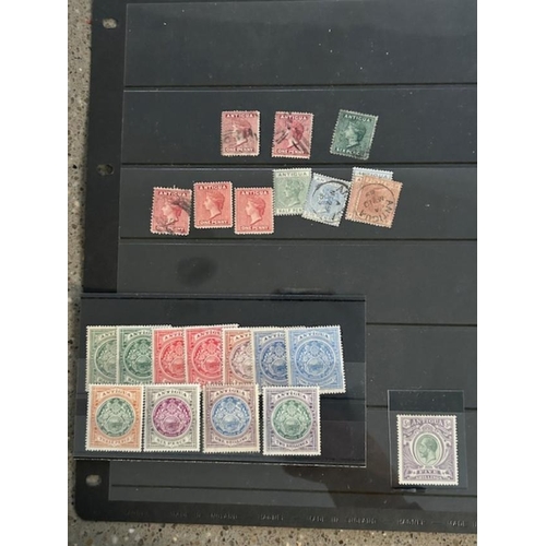 120 - Antigua on large black s/cards, better noted including large 5/- KGV fresh mint (SG 51) & second arm... 