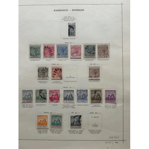 164 - Barbados early colln. Britannia's incl. 5/- (crayon mark removed), 1882-6 vals to 10/- u, 1892-1903 ... 