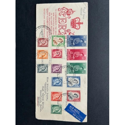 489 - New Zealand 1954 to 10/- on illus. FDC for the additional values (no 1/9 or 2/6). (14) (S)