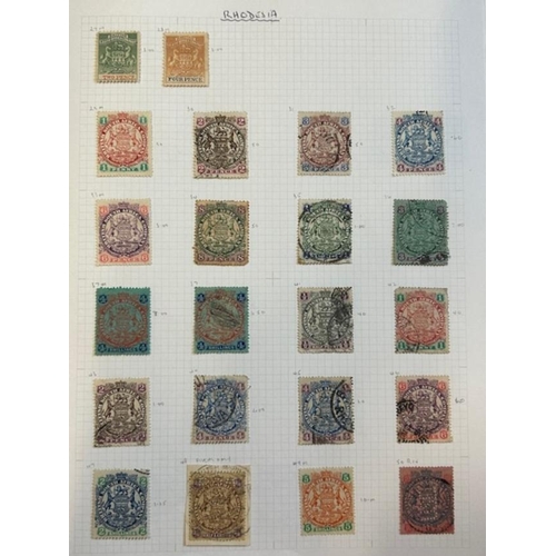 541 - Rhodesia from 1892-3, vals to 5/- & 10/- u, £1 m 1892 8d on 1/- m,  1892-4 m&u vals to 4/-, 1896-7 A... 