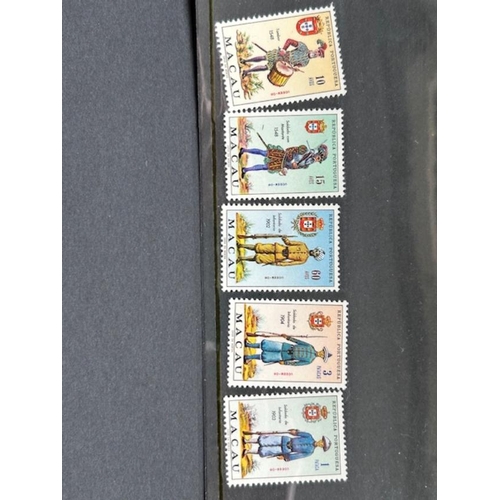 398 - Macao 1966 Military Uniforms u/m 10A, 15A, 60A, 1p & 3P u/m SG 406-7 & 501-3.  Cat £158.   (5)  (S)