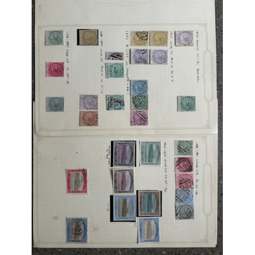 221 - Dominica on album leaves with useful from earlies to 1921, plus a selection of forgeries, genuine st... 