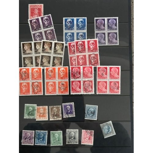 707 - Italy - Locals & revenues including Aosta overprints. 11 different in blocks of 4, plus other revenu... 