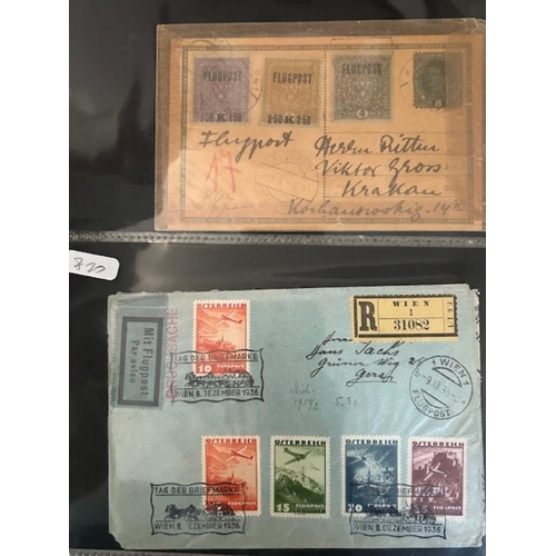 230 - Austrian covers, better pre-war including early airmail covers & 1936 commem set. (E)