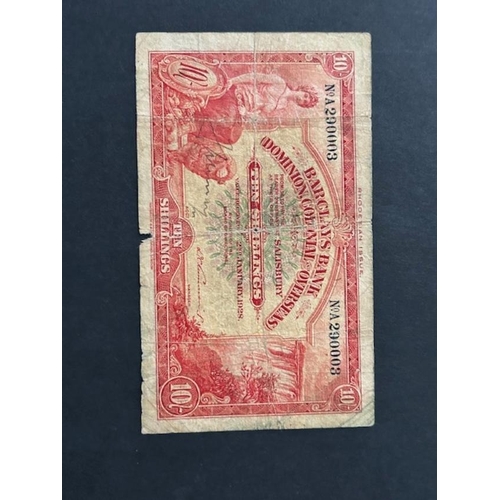 132 - Banknotes - Barclays Rhodesia Issue 1929 10/- & £1 VG, but damage to edge of £1. (2) (S)