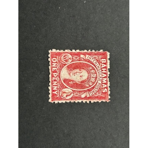 188 - Bahamas 1863-77 Watermark reversed 1d red SG 24 X unpriced, unused, no gum.  (1)  (S)