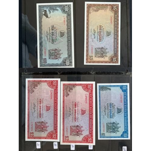 130 - Banknotes - Southern Rhodesia 1976 $1, 1970 $2, 1977 $2, 1976 $5 & 1976 $10, all unc. (5) (E)