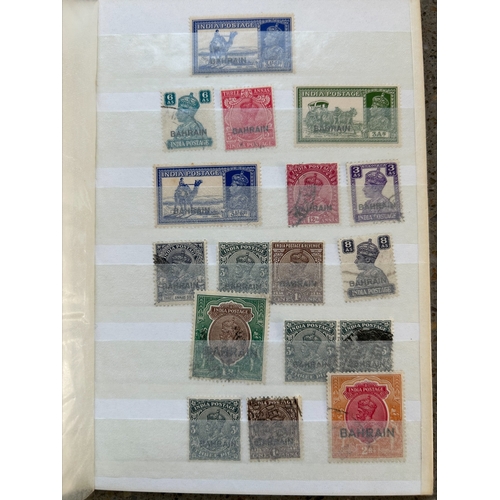 197 - Bahrain mainly Indian overprints & some on GB noted 1933-37 2R used. (78) (E)