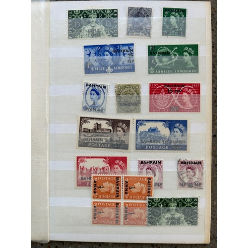 197 - Bahrain mainly Indian overprints & some on GB noted 1933-37 2R used. (78) (E)