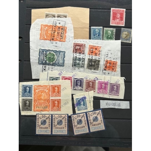 134 - Cinderellas/Revenues - World range on 5 s/cards, useful British Commonwealth, but also Swiss (specim... 