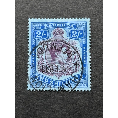 281 - Bermuda 1938-51 2/- deep reddish-purple & ultramarine on grey blue cds, dated Feb 41 SG 116A. (1) (S... 