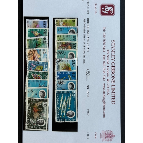 310 - British Indian Ocean Territory The Chagos  Islands 1968-70 u/m SG 16-30 used. (18) (S)