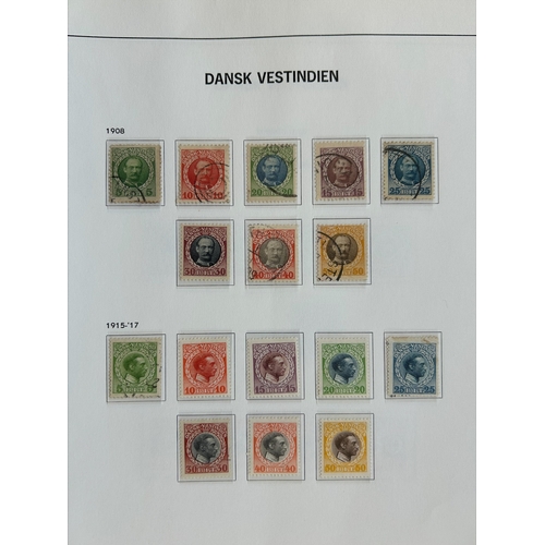 387 - Danish West Indies from 1855 3c (2) faults, 1873-1902 Posthorns U to 12c & 50c, 1887 1c on 7c unused... 