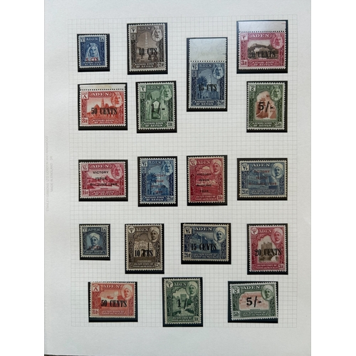 114 - Aden States 1946 Victory & 1951 Surcharges for both States latter latter, both u/m but lacking 2/- v... 