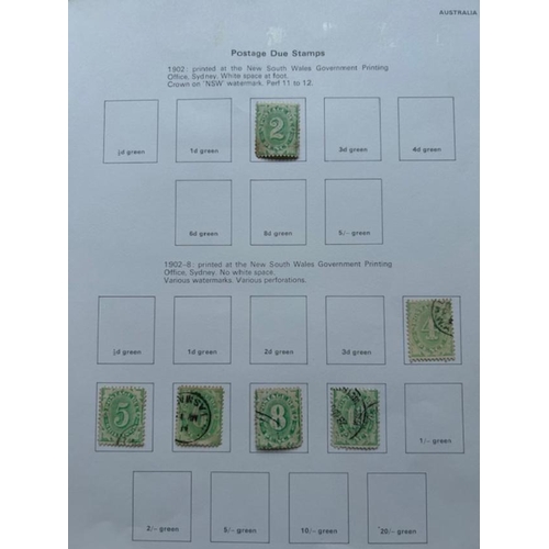 134 - Australia Postage Dues on 3 leaves. (18) (E)