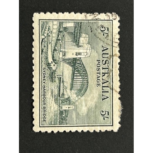 136 - Australia 1932 Sydney Bridge 5/- cds, used SG143, but repaired tear. (1) (S)