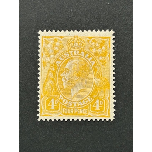 137 - Australia 1914-20 4d Pale orange, yellow SG 22c fine mint. (1) (S)