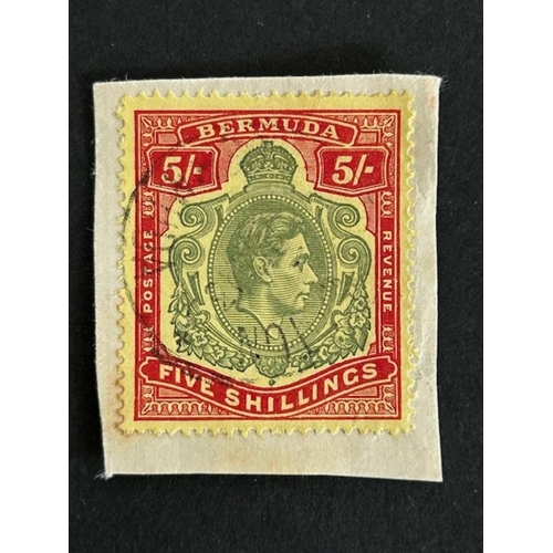 178 - Bermuda 1938-53 5/- SG 118D superb used on piece Oct 43 date. (1) (S)