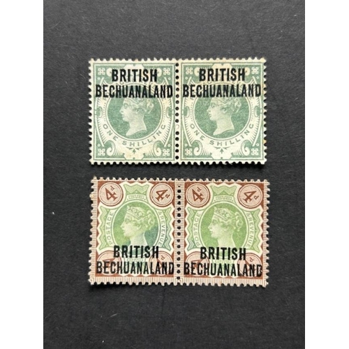 163 - Bechuanaland 1891-1904 4d & 1/- pairs. Mint SG 35 & 37. (4) (S)