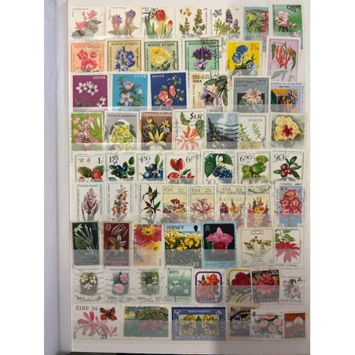 71 - Thematics - Flowers extensive lot in stock-book M&U. (100s) (A)