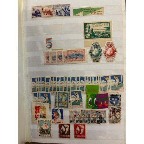76 - Cinderella's - Stock-book of varied Forgeries, Labels, Revenues, etc. & a few real Stamps!  (100s) (... 