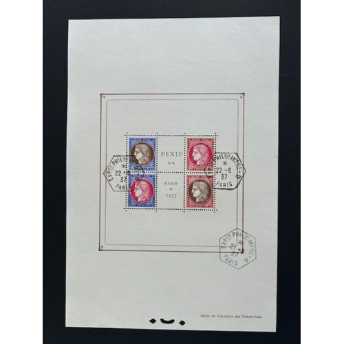 212 - France  1937 PEX1P sheet used. (1) (E)
