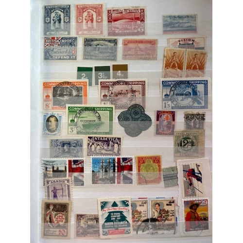 82 - Misc stockbook of Revenues labels & just plain odd !! (100s) (A)