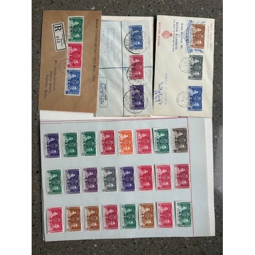 91 - Odds end of lot CW grenada 1937 Coro PHQ cards GB 1935 Jub cover forged pmk (E)