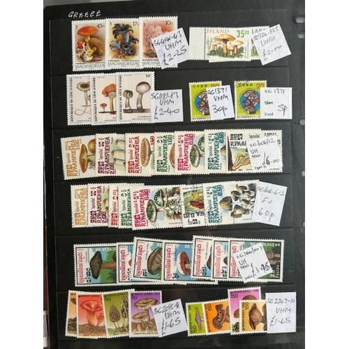 124 - Thematics - Funghi/Mushrooms 1960's-1990's U/M seln of sets & singles, plus a few used. Slight dupln... 