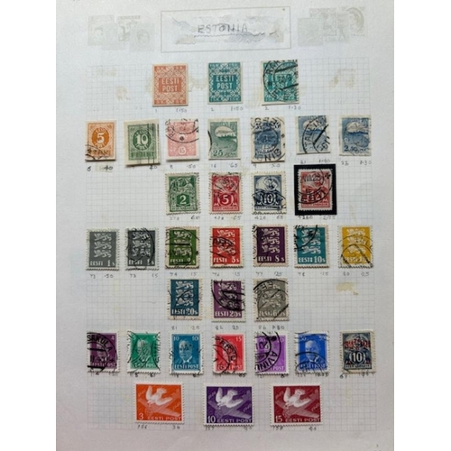 111 - Collections & Mixed Lots - Baltic States Latvia, Lithuania & Estonia M&U seln on leaves. (dozens) (E... 