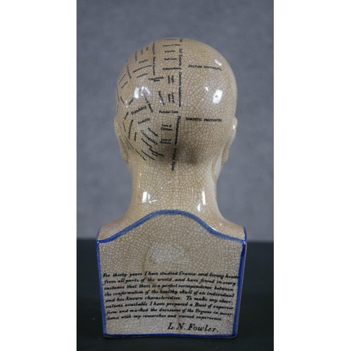 7 - A ceramic phrenology head by L.N. Fowler. H.29 W.13 D.9cm