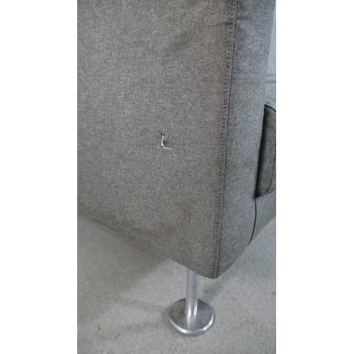 315 - Jasper Morrison for Vitra, a grey wool upholstered two seater sofa, on cylindrical tubular chromed l... 