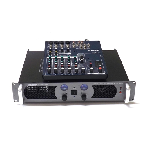 1050 - Yamaha MG82CX mixing console; together with a Pro Sound 1600 power amplifier