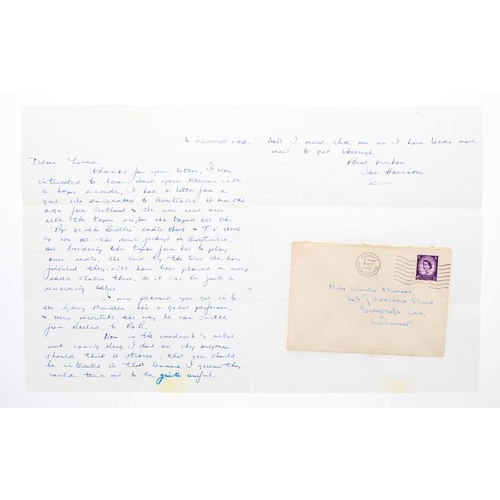 694 - George Harrison interest - two hand written letters from Irene Harrison to the same fan, each comple... 