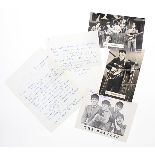 694 - George Harrison interest - two hand written letters from Irene Harrison to the same fan, each comple... 