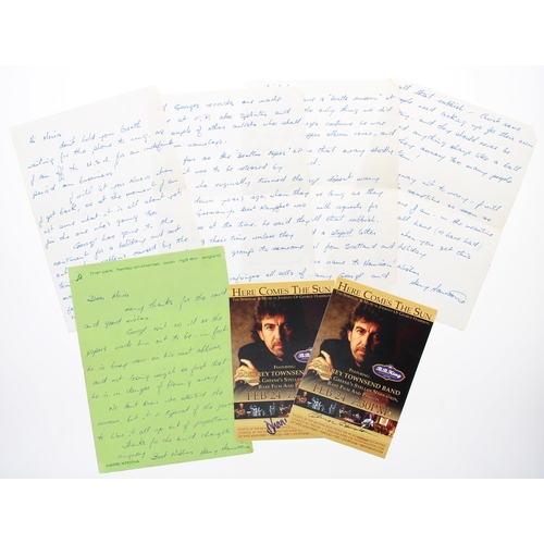 695 - George Harrison interest - two insightful hand written letters from Harry Harrison on Friar Park not... 