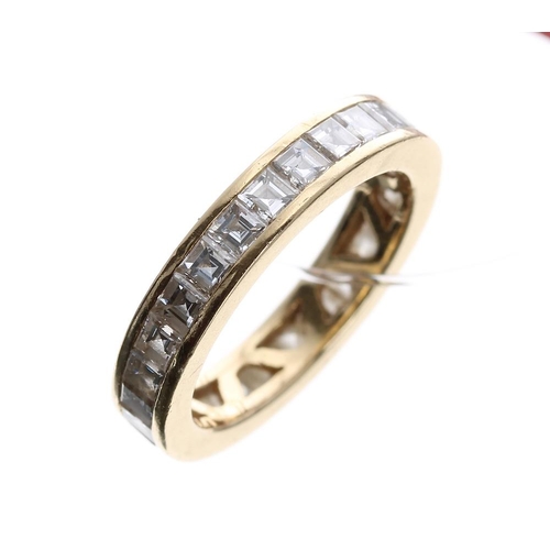 103 - 18ct princess-cut diamond full eternity ring, 2.16ct approx, clarity VS-SI, colour G/H, band width 4... 