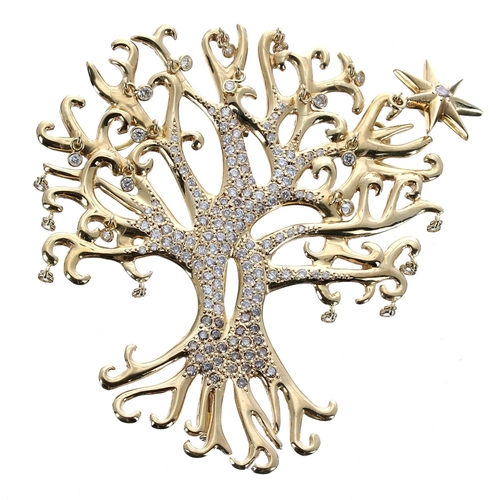 106 - Árvore (Russia) 18k diamond set 'Tree of Life' brooch, 24.7gm, 64mm x 55mm (311)