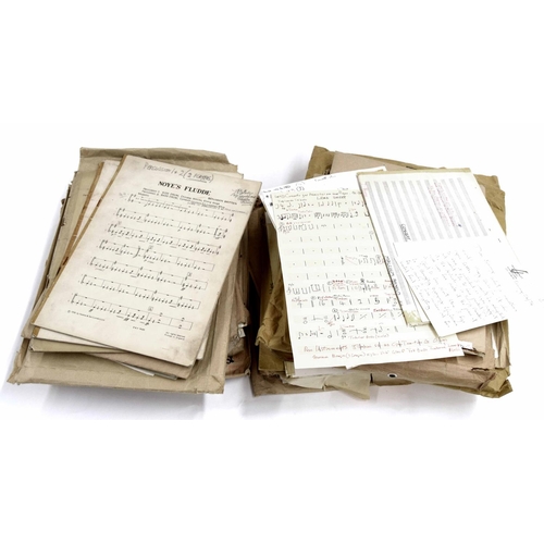 1531 - A large collection of percussion parts, transcribed by Sir James Blades for Benjamin Britten's Noyes... 