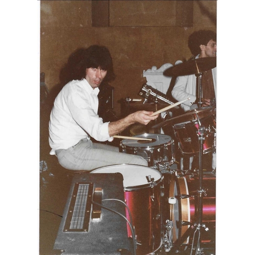 568 - Cozy Powell & Bernie Marsden - Cozy Powell's custom made Yamaha four piece drum kit including a Yama... 