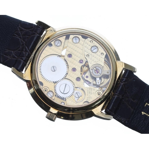 17 - E & Co. gold plated skeleton dial gentleman's wristwatch, with Roman numeral chapter ring and centre... 