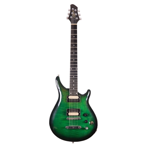 17 - 1994 Patrick Eggle Berlin Pro hardtail electric guitar, made in England; Finish: green burst, many b... 