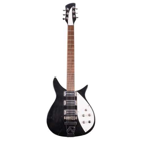 32 - Ricki Style electric guitar, made in Korea; Finish: black, various blemishes and scratches; Fretboar... 