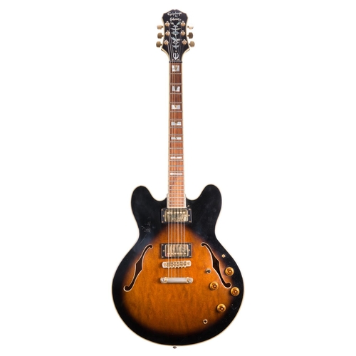 9 - Late 1980s Epiphone by Gibson Sheraton semi-hollow body electric guitar, made in Korea; Finish: toba... 